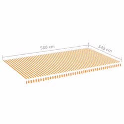 vidaXL Replacement Fabric for Awning Yellow and White 6x3.5 m Outdoor Canopy