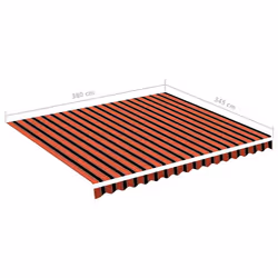vidaXL Awning Top Sunshade Canvas Sunflower Canopy Top Replacement Fabric - orange and brown
