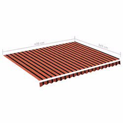 vidaXL Replacement Fabric for Awning Orange and Brown Patio Canopy Awning Top - Additional view 5