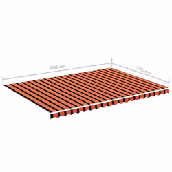 vidaXL Replacement Fabric for Awning Orange and Brown 5x3.5 m Outdoor Canopy - Additional view 5