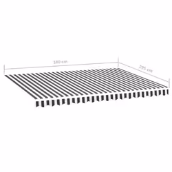 vidaXL Replacement Fabric for Awning Anthracite and White 4x3 m Outdoor Canopy - Additional view 5