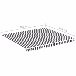 vidaXL Replacement Fabric for Awning Anthracite and White 4x3.5 m Lawn Canopy - Additional view 5