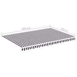 vidaXL Replacement Fabric for Awning Anthracite and White 4.5x3 m Lawn Canopy - Additional view 5