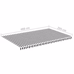 vidaXL Replacement Fabric for Awning Anthracite and White 5x3 m Outdoor Canopy - Additional view 5