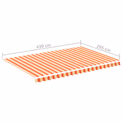 vidaXL Replacement Fabric for Awning Yellow and Orange 4.5x3 m Outdoor Canopy - Additional view 5