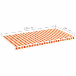 vidaXL Replacement Fabric for Awning Yellow and Orange 6x3 m Outdoor Canopy - Additional view 5