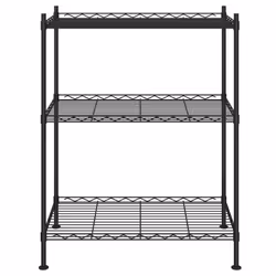 vidaXL 3-Tier Storage Rack Black 150 kg Workshop Shelving Holder Organiser