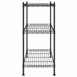 vidaXL 3-Tier Storage Rack Black 150 kg Workshop Shelving Holder Organiser