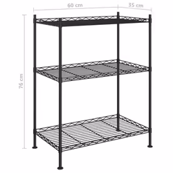 vidaXL 3-Tier Storage Rack Black 150 kg Workshop Shelving Holder Organiser - Additional view 6