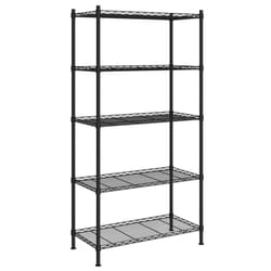 vidaXL 5-Tier Storage Shelf Workshop Garage Shelving Unit Storage Rack Holder - black
