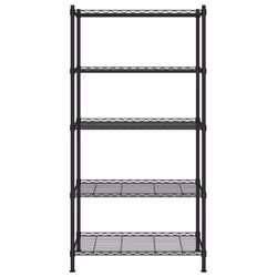 vidaXL 5-Tier Storage Shelf Workshop Garage Shelving Unit Storage Rack Holder - black