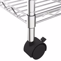 vidaXL Storage Shelf with Wheels Shelving Unit Workshop Storage Rack Unit - chrome - Additional view 5