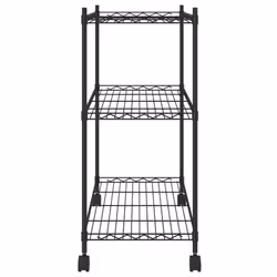 vidaXL 3-Tier Storage Shelf Shelving Unit Storage Unit with Wheels Black 150 kg