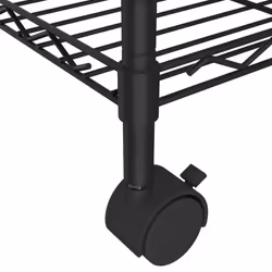 vidaXL 3-Tier Storage Shelf Shelving Unit Storage Unit with Wheels Black 150 kg - Additional view 5
