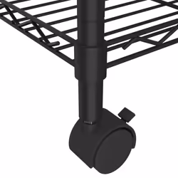vidaXL Storage Shelf with Wheels Shelving Unit Workshop Storage Rack Unit - black - Additional view 5