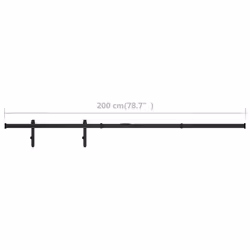 vidaXL Mini Sliding Cabinet Door Kit Carbon Steel 200 cm Sliding Door Track