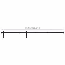 vidaXL Mini Sliding Cabinet Door Kit Carbon Steel 152 cm Sliding Door Track