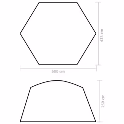 vidaXL Pool Tent Fabric 500x433x250 cm Green Pool Spa Sun Shelter Party Pent - Additional view 7