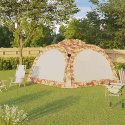 vidaXL Party Tent with LED and 4 Sidewalls Camouflage Event Camping Pavilion - Additional view 3