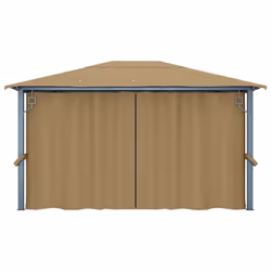 vidaXL Gazebo with Curtain Taupe Aluminium Party Tent Patio Pavilion Outdoor - Additional view 6