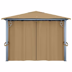 vidaXL Gazebo with Curtain Taupe Aluminium Party Tent Patio Pavilion Outdoor - Additional view 7