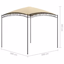 vidaXL Gazebo 3x3x2.65 m Cream 180 g/mÂ² Garden Canopy Shelter Party Tent Shade - Additional view 4