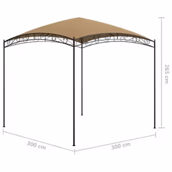 vidaXL Gazebo 3x3x2.65 m Taupe 180 g/mÂ² Garden Canopy Shelter Party Tent Shade - Additional view 4