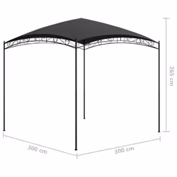vidaXL Gazebo 3x3x2.65 m Anthracite 180 g/mÂ² Garden Canopy Shelter Party Tent - Additional view 4