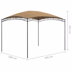vidaXL Gazebo 3x4x2.65 m Taupe 180 g/mÂ² Garden Canopy Shelter Party Tent Shade - Additional view 4