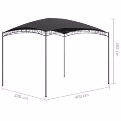 vidaXL Gazebo 3x4x2.65 m Anthracite 180 g/mÂ² Garden Canopy Shelter Party Tent - Additional view 4