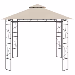 vidaXL Gazebo 3x3x2.7 m Cream 160 g/mÂ² Lawn Outdoor Living Structure Canopy