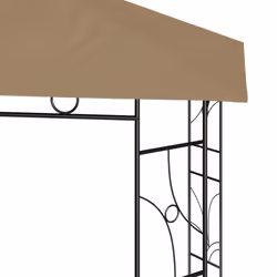 vidaXL Gazebo 3x3x2.7 m Taupe 160 g/mÂ² Lawn Outdoor Living Structure Canopy - Additional view 2