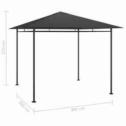 vidaXL Gazebo 3x3x2.7 m Anthracite 180 g/mÂ² Outdoor Living Structure Canopy - Additional view 3