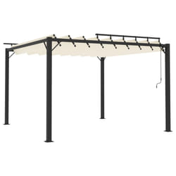 vidaXL Gazebo with Louvered Roof Cream Fabric & Aluminium Patio Pavilion Set