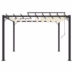 vidaXL Gazebo with Louvered Roof Cream Fabric & Aluminium Patio Pavilion Set