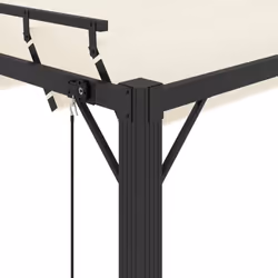vidaXL Gazebo with Louvered Roof Cream Fabric & Aluminium Patio Pavilion Set - Additional view 5