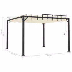 vidaXL Gazebo with Louvered Roof Cream Fabric & Aluminium Patio Pavilion Set - Additional view 7