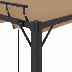 vidaXL Gazebo with Louvered Roof Taupe Fabric & Aluminium Patio Pavilion Set - Additional view 5