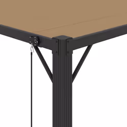 vidaXL Gazebo with Louvered Roof Taupe Fabric & Aluminium Patio Pavilion Set - Additional view 6