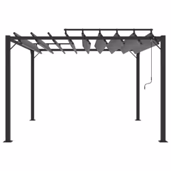 vidaXL Gazebo with Louvered Roof Anthracite Fabric & Aluminium Patio Pavilion