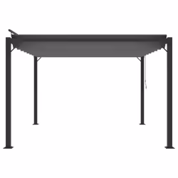 vidaXL Gazebo with Louvered Roof Anthracite Fabric & Aluminium Patio Pavilion
