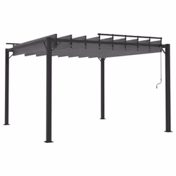 vidaXL Gazebo with Louvered Roof Anthracite Fabric & Aluminium Patio Pavilion - Additional view 4