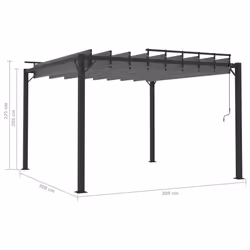 vidaXL Gazebo with Louvered Roof Anthracite Fabric & Aluminium Patio Pavilion - Additional view 7