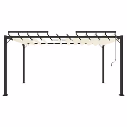 vidaXL Gazebo with Louvered Roof Cream Fabric & Aluminium Patio Pavilion Set