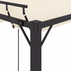 vidaXL Gazebo with Louvered Roof Cream Fabric & Aluminium Patio Pavilion Set - Additional view 5