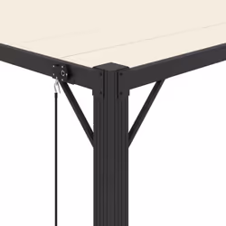 vidaXL Gazebo with Louvered Roof Cream Fabric & Aluminium Patio Pavilion Set - Additional view 6