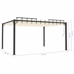 vidaXL Gazebo with Louvered Roof Cream Fabric & Aluminium Patio Pavilion Set - Additional view 7