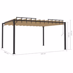 vidaXL Gazebo with Louvered Roof Taupe Fabric & Aluminium Patio Pavilion Set - Additional view 7