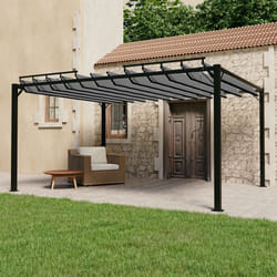 vidaXL Gazebo with Louvered Roof Anthracite Fabric & Aluminium Patio Pavilion
