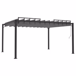vidaXL Gazebo with Louvered Roof Anthracite Fabric & Aluminium Patio Pavilion - Additional view 4